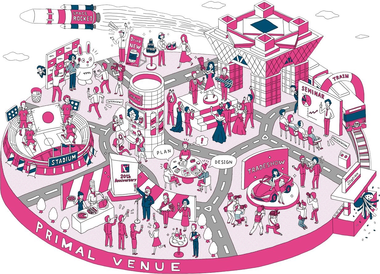 Planning|Event Promotion 体験イベント、展示会、セミナー、周年パーティー、プライベートカンファレンス、スポーツイベント|Digital Event 配信イベント、デジタルコンテンツ制作、WEB制作|Campaign Promotion インフルエンサーマーケ、SNSマーケ、ノベルティ制作、キャンペーン事務局|PR Promotion PRイベント、キャスティング